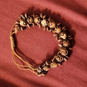 Adjustable Wooden Rose Bracelette